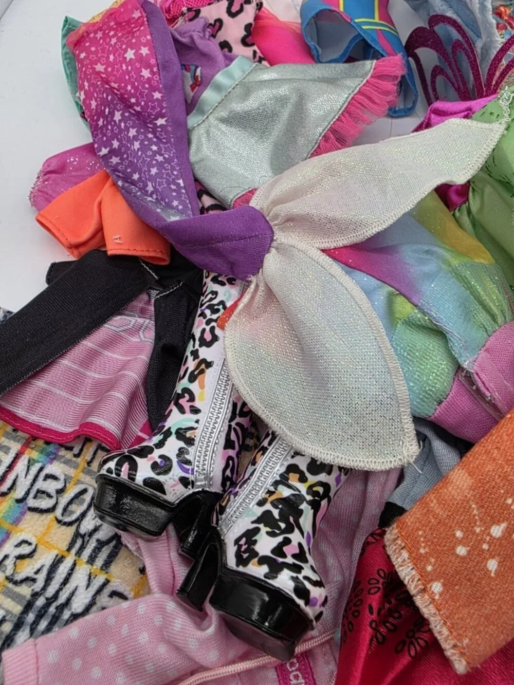 Barbie & Rainbow High Doll Clothing Lot of 65 Mixed Clothes Dress Tops